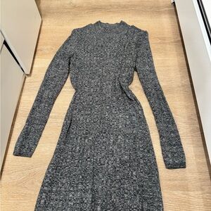 Gray Knit Long Sleeve Dress